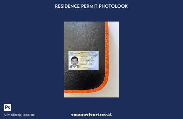 modello anteriore photolook per certificato di residenza permanente in stile ver